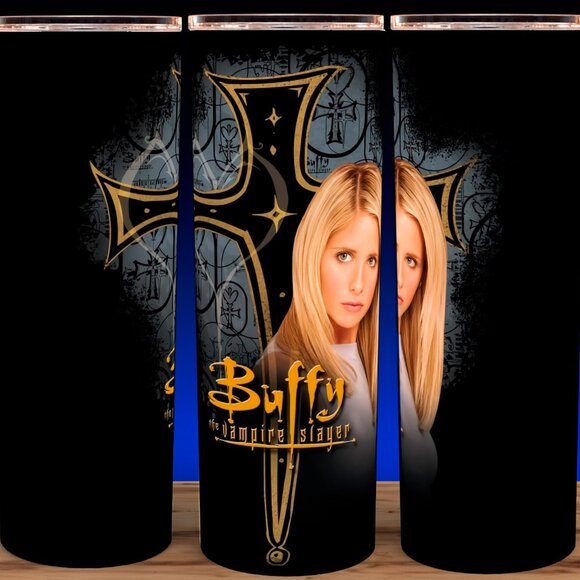 Buffy The Vampire Hunter Stake and Heart Cup Mug Tumbler 20oz - Picture 1 of 3